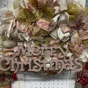 Elegant Holiday Wreath with Merry Christmas Wreath